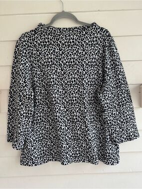 Talbots Outlet Leopard Print 3/4 Sleeve Top Women’s Size XL